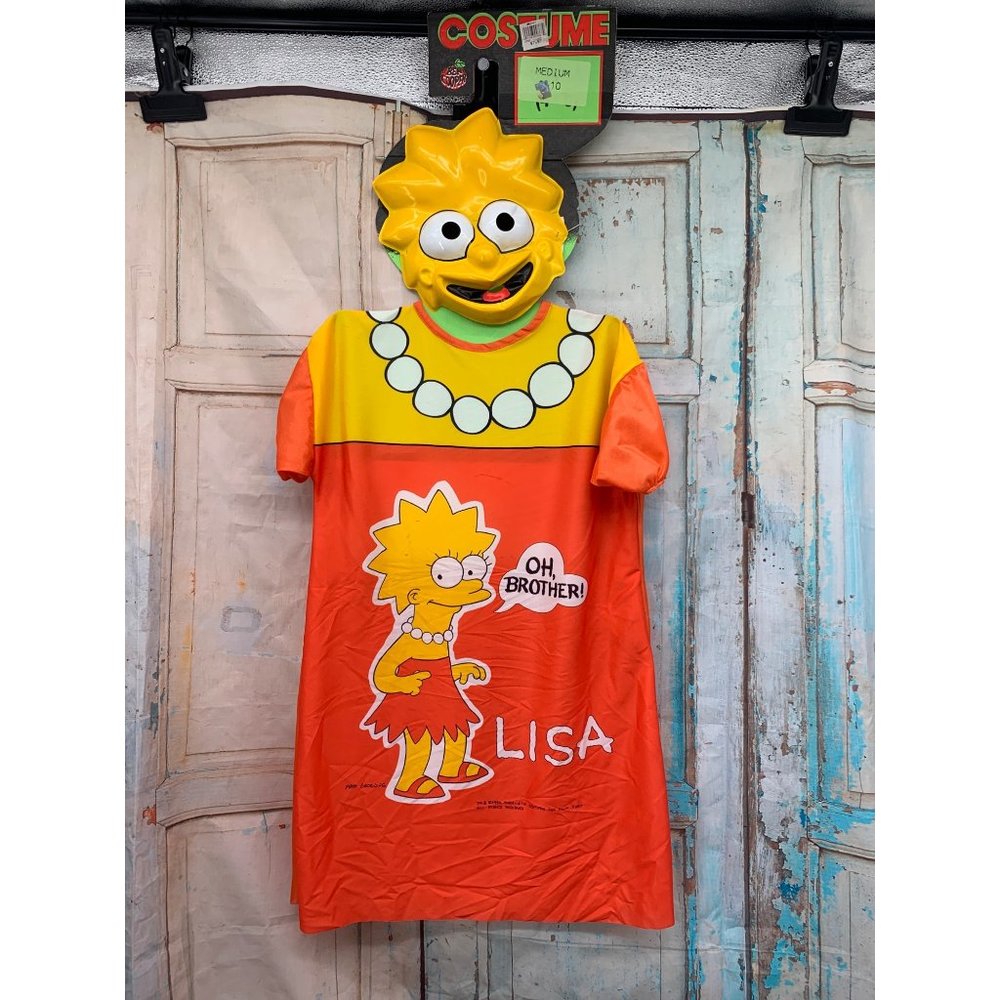 Vintage 1989 Lisa Simpson from Bart Simpson Halloween Costume on Original Cardbo